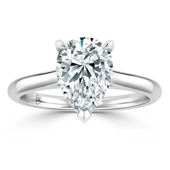 2 Carat IGI Certified Pear Shape Lab Grown Diamond Engagement Ring | 14K White Gold | Solitaire Lab Diamond Ring.