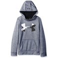 thumbnail image 2 of Under Armour Girls' Armour Fleece Big Logo Novelty Hoodie,Apollo Gray /Black, Youth Small, 2 of 2