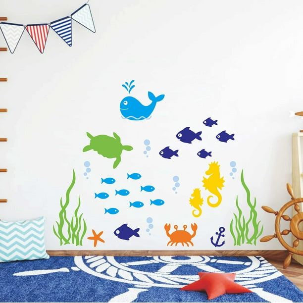 Ocean Nursery Wall Decals,Sea Wall Art,Ocean Baby Nursery,Creatures
