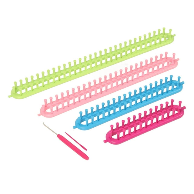 Rectangle Weaving Looms Set, Practical Long Knitting Loom Set Portable 6pcs Easy To Operate for Shawls for Scarves