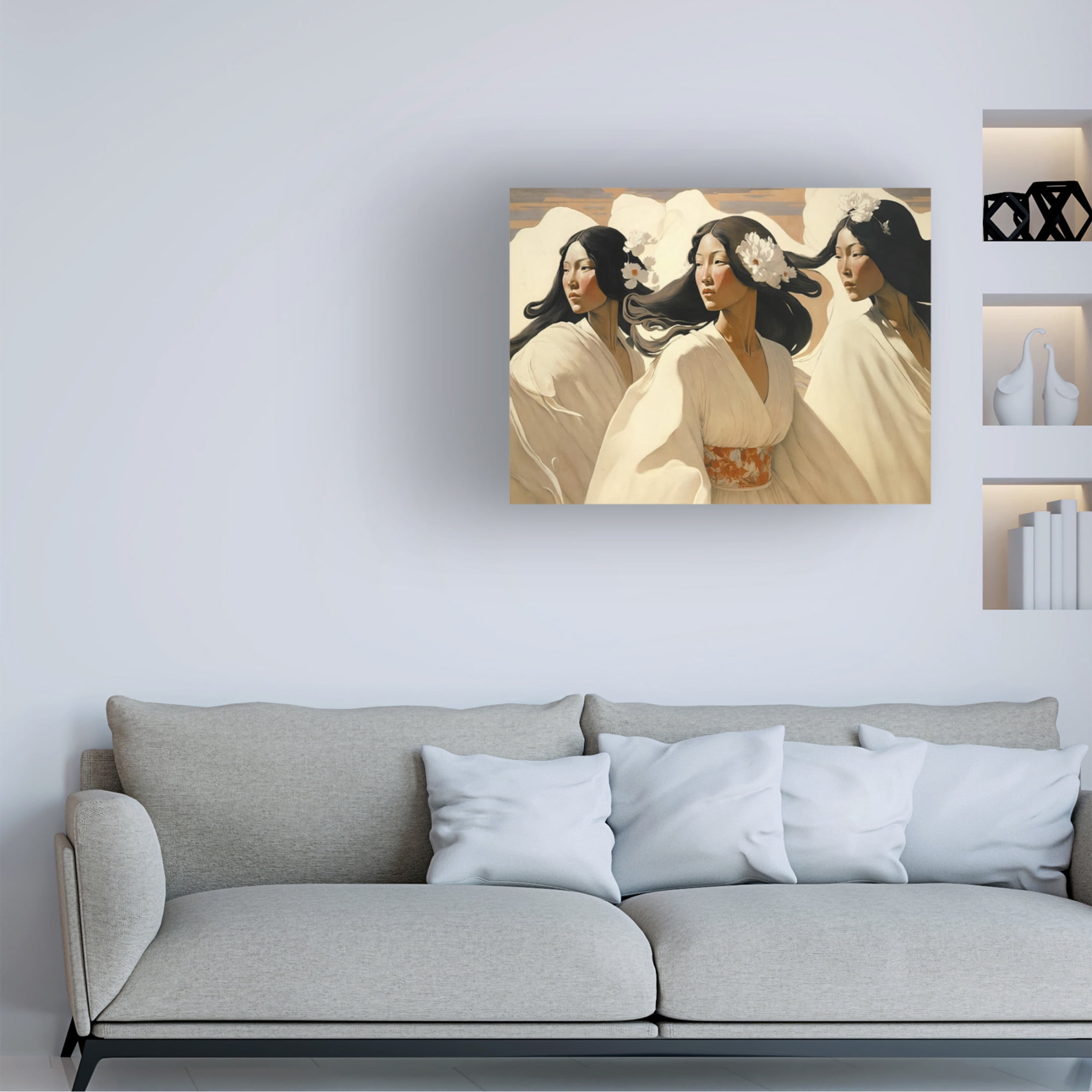 Canvas Wall Art - Treechild 'The Dance Of The Sisters' Wall Art for Living Room, Bedroom, or Office D?cor by Trademark Fine Art - 47 x 35 Inches