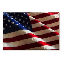 Elephant Stock Rippled American Flag Wall Art - Horizontal Canvas Wall Art - Living Room Wall Decor - Flags Canvas - Red And Blue Decor - 51" x 34"