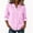 *Pink, variant on Women's Striped Button Down Shirt , Ladies' 3/4 Sleeve Collared Blouse , Casual Work Office Top For Women,Pink,XS-2XL