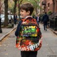 thumbnail image 6 of CHAQLIN Sports Car Graffiti Print Breathable Backpack with Large Capacity Lightweight School Bag, Front Pocket 17 Inch Elementary Bookbag for Elementary School Travel, 6 of 9