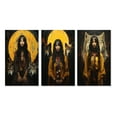 thumbnail image 2 of Designart "Native Beauty Woman Dancing with Wolves II" Indian Woman Wall Art Set Of 3 - Woman Indian Yellow Gallery Wall Set For Home Decor, 2 of 6