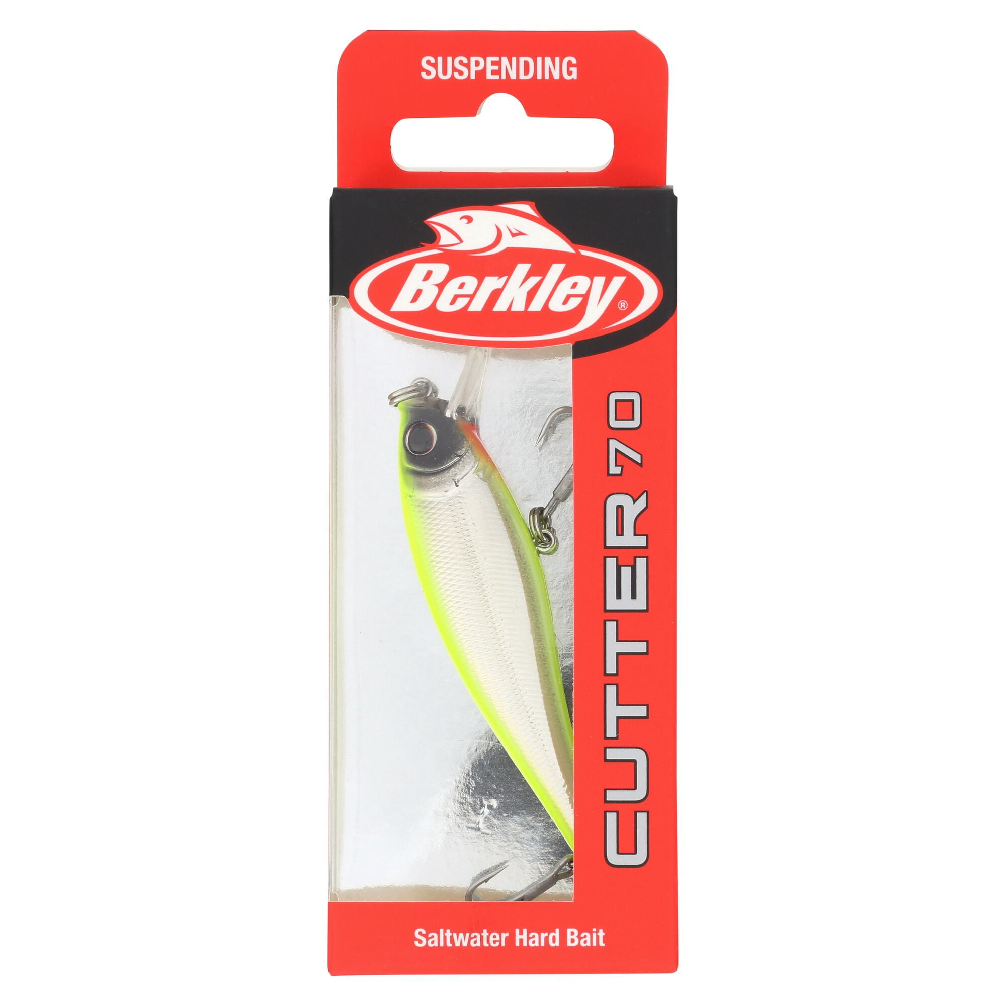 Berkley Cutter Saltwater, 2.75 in, Jerkbaits, Chrome/Chartreuse (1 Count)