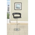 thumbnail image 6 of Poundex Adjustable Height & Swivel Barstool in Black Faux Leather - Set of 2, 6 of 9
