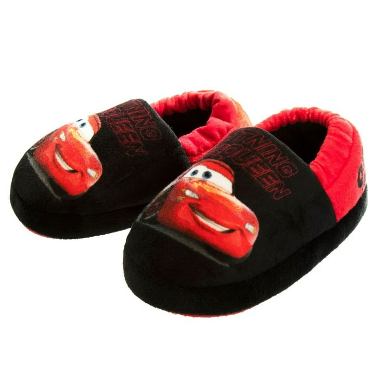 Disney Lightning McQueen Kids Plush Slippers Boy Cars Cartoon Autumn Winter  Warm Soft Soled All Inclusive Household Shoes Gift