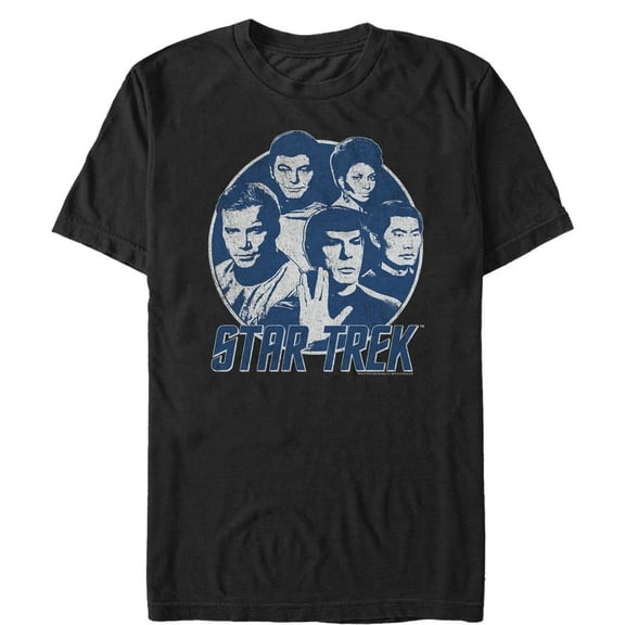 Men's Star Trek: The Original Series Vintage Enterprise Crew Circle  Graphic Tee Black X Large