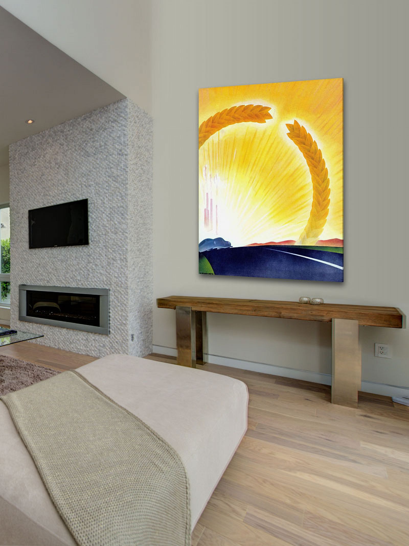 "Yellow Rays" Painting Print on Wrapped Canvas