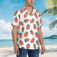 thumbnail image 5 of Fotbe Strawberries Hawaiian Shirt for Men Unisex Summer Beach Casual Short Sleeve Cotton Linen Button Down Shirts-Medium, 5 of 9