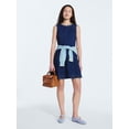 thumbnail image 2 of Free Assembly Women's and Women's Plus Sleeveless Denim Panel Mini Dress, Sizes XS-4X, 2 of 5
