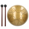 thumbnail image 2 of Tambor de lengua de acero, 8 tonos, etéreo, sin preocupaciones, sánscrito, instrumento de percusión de 10 pulgadas (dorado), 2 of 14