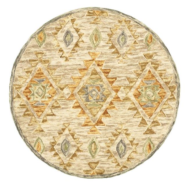 LR Resources DAZZL54068BEI60RD Tapis Rond Ébloui de 6 Pieds&44; Beige