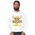 thumbnail image 3 of I Like Big Bucks Funny Hunting Men's Big & Tall Crewneck Sweatshirt Brisco Brands 2X, 3 of 5
