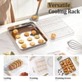 thumbnail image 6 of Vesteel Quarter Sheets with Racks Set (2 Pans & 2 Racks), Stainless Steel Baking Pans with Cooling Racks for Toaster Oven Roasting, Heavy Duty & Dishwasher Safe, 12.4” x 9.7”, 6 of 7