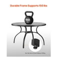 thumbnail image 4 of Outdoor Patio Dining Table 47 inch Round Metal Bistro Table, Steel Slatted Tabletop, Umbrella Hole, All-Weather Furniture for Garden, Lawn, Black, 4 of 9