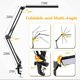 thumbnail image 1 of Lámpara LED de escritorio con abrazadera, luz de lectura regulable para el cuidado de los ojos, 3 modos de Color, lámpara de brazo oscilante, lámpara de mesa con Clip USB, lámpara de día, 1 of 4