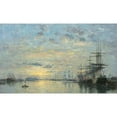 thumbnail image 2 of Eugène Boudin 14x10 Gold Ornate Wood Frame and Double Matted Museum Art Print Titled - Le Havre, Eure Basin (1872), 2 of 4
