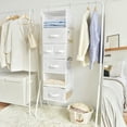 thumbnail image 5 of Hanging Closet Organizer and Storage, 6 Shelf Clothes Organization with Drawers, 6 Side Pockets Closet Hanging Shelves for Bras, Socks, Underwear, Nursery Room, Wardrobe, White, 1-Pack, 5 of 7
