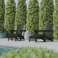 thumbnail image 6 of Flash Furniture Halifax HDPE Adirondack Chair with Cup Holder and Pull Out Ottoman, All-Weather HDPE Indoor/Outdoor Lounge Chair in Black, Set of 2, 6 of 13