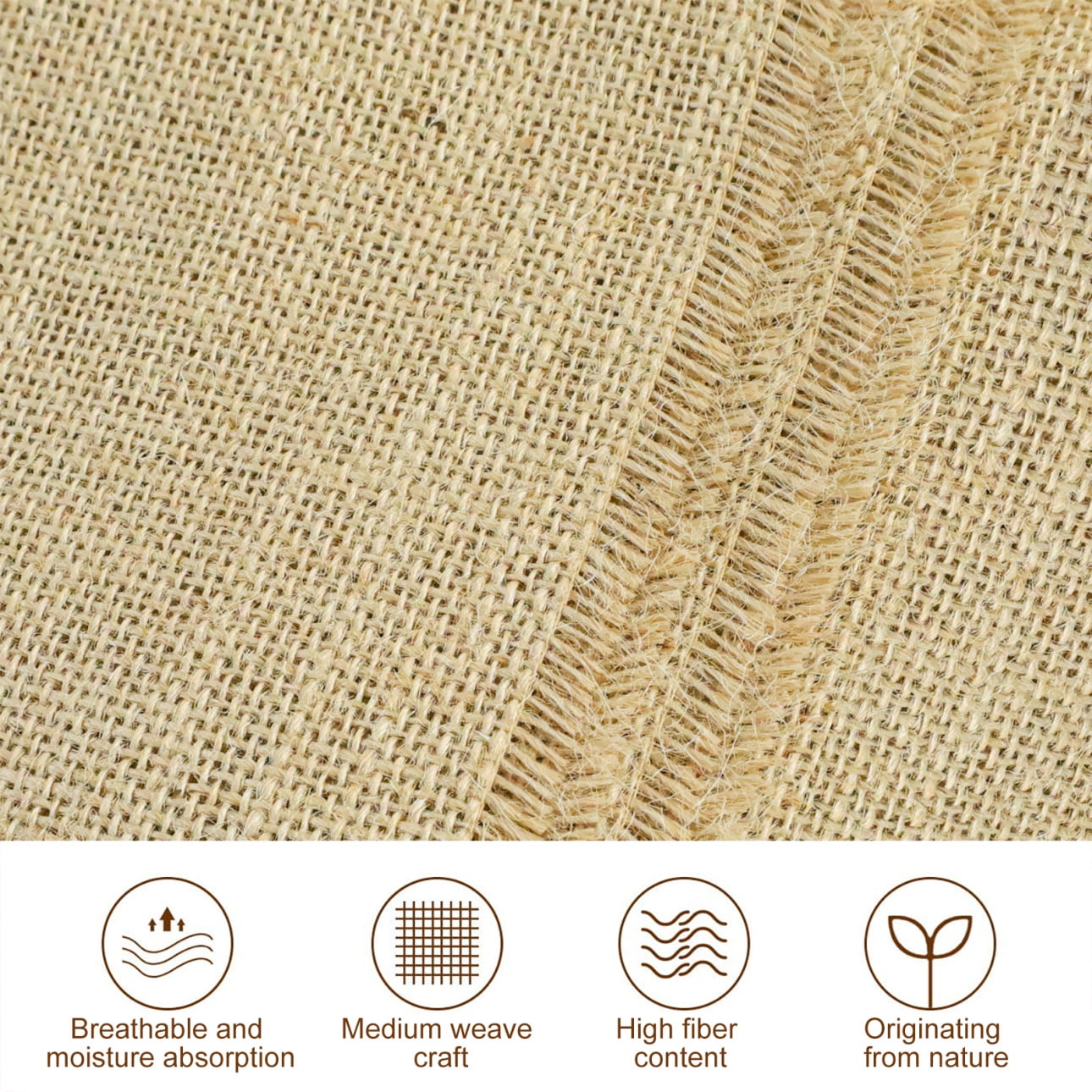 5.3FT x 30FT Heavy Duty Natural Burlap Weed Barrier & Seed Cover Fabric – Durable Jute for Raised Garden Beds & Tree Trunk Protection (Compostable)