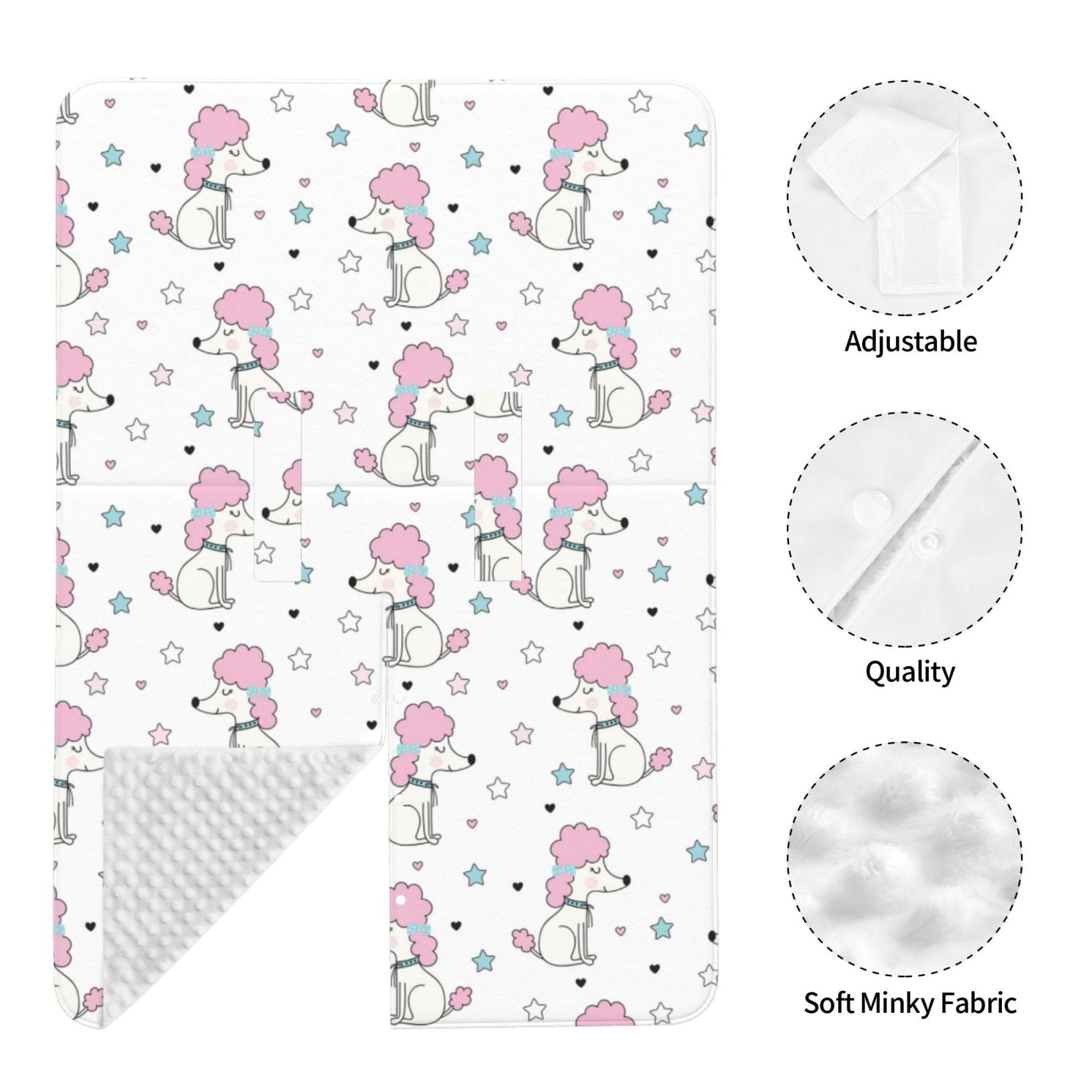 Car Seat Cover Baby - Pink Cute Poodle Dog Stars Breathable Infant Car Seat Cover for Baby Carseat, Lightweight Comfort Baby Essentials Must Haves Newborn Stuff for Girl Boy