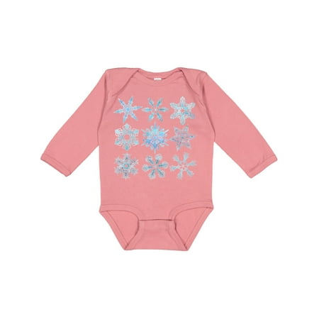 

Inktastic Winter Snowflakes Gift Baby Boy or Baby Girl Long Sleeve Bodysuit
