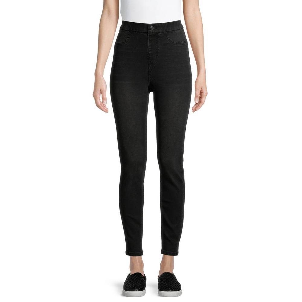 No Boundaries - No Boundaries Juniors' Curvy Super High Rise Pull On Jeggings - Walmart.com