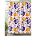 thumbnail image 2 of Fsddascl Halloween Shower Curtain Set - Standard 72" x 72" Washable Bathtub Curtain with 12 Hooks, Purple Magic Hat Stars Pumpkin Candy Ghost Waterproof Fabric Stall Shower Curtains for Bathroom, 2 of 6