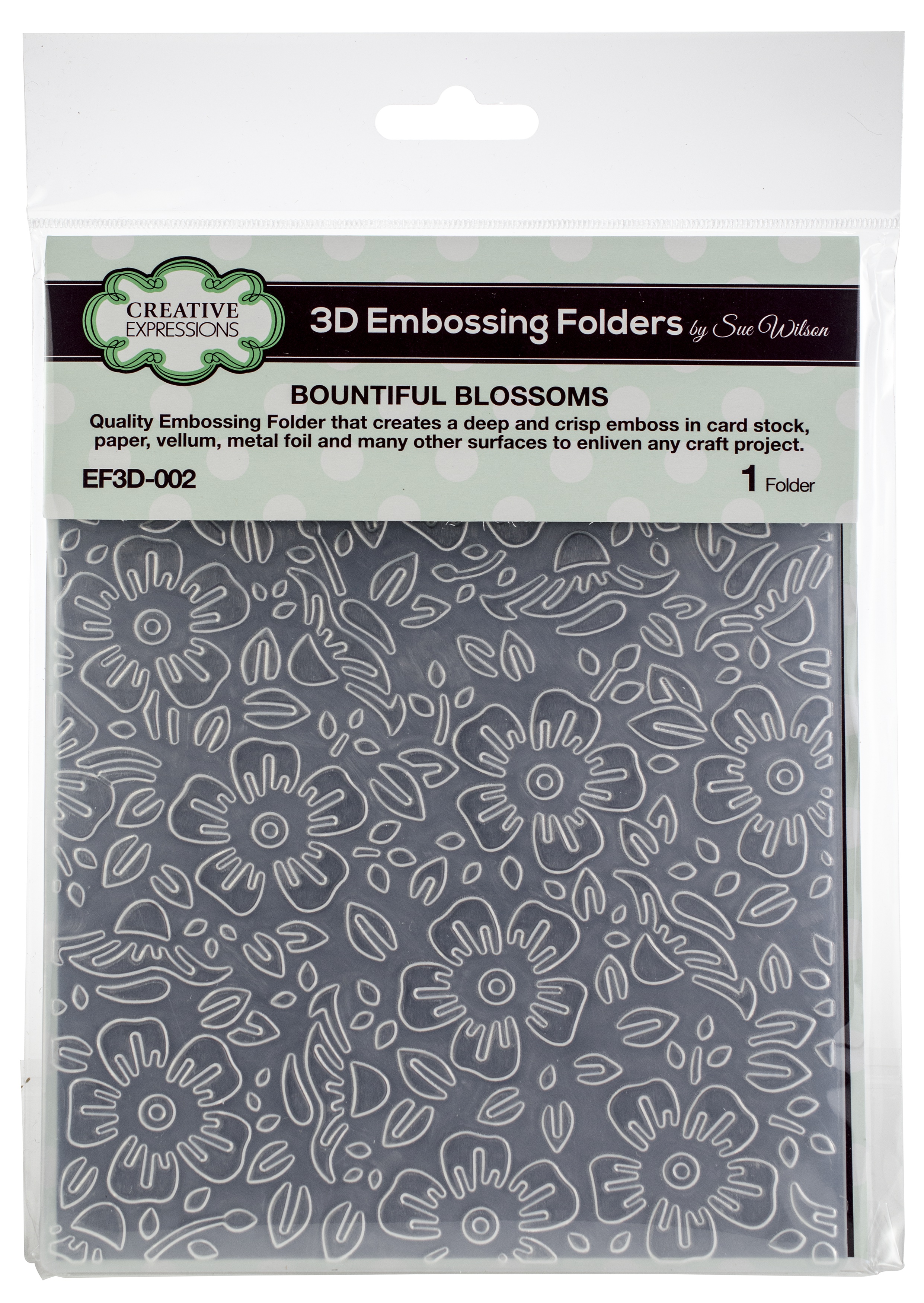 Creative Expressions 3D Embossing Folder 5.75"X7.5"-Bountiful Blossoms ...
