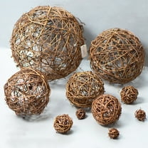 CRILSTYLEO 3Pcs Rattan Balls Wedding Decoration Brown Decorative Balls for Home Bar Mall