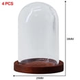 thumbnail image 5 of 4 Pcs Cloche en Verre Dôme Vase Décoratif avec Base DIY Terrarium Miniature Dôme Base Marron, 5 of 5