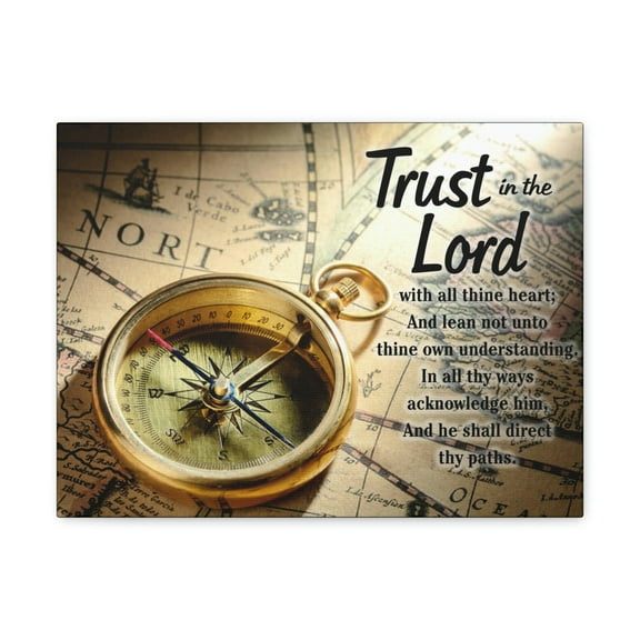 Scripture Walls Proverbs 3:6 Ancient Map Bible Verse Canvas Christian Wall Art Ready to Hang Unframed