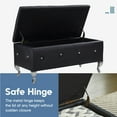 thumbnail image 5 of Aukfa Storage Ottoman Bench with Crystal Buttons for Bedroom,Black, 5 of 7