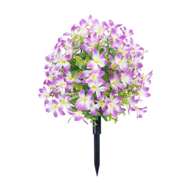 Flores de simulación, lirios, flores de suelo con estaca, decoración de jardín, eucalipto, flores falsas, decoración, vegetación de simulación