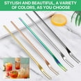 thumbnail image 4 of Tutuviw Pickle Fork, 304 Stainless Steel Appetizer Forks, 8.7" Fruit Fork, Long Handle Salad Forks, Portable Cocktail Forks, Dessert Fork, Olive Fork, Pickle Grabber（Colorful, 5 Pcs）, 4 of 8