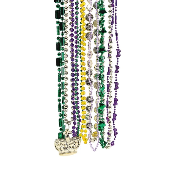 Fun Express Mardi Gras Bead Assortment Multicolor 100 Pieces