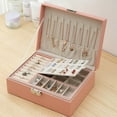 thumbnail image 1 of Dvkptbk Jewelry Container Jewelry Organizer Box Leather Large Jewelry Boxes Earrings Organizer Storage Case Double Layer Display with Removable Tray Elegant Jewelry Box Jewelry, 1 of 9