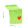 thumbnail image 3 of Mouliraty Christmas Table Runner, 72x15 in, Fur Table Runner Flag Desktop Decoration, for Party Birthday Friendsgiving Wedding Dinning Table, Green, 3 of 7