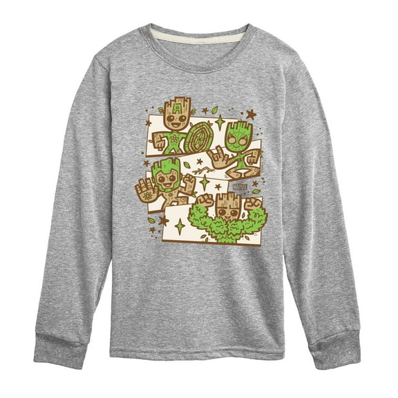 Marvel Guardians of the Galaxy - Groot Characters - Toddler And Youth Long Sleeve Graphic T-Shirt