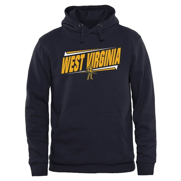 Men's Navy West Virginia Mountaineers Double Bar Pullover Hoodie