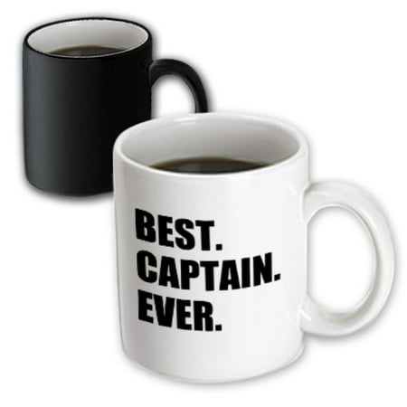 3dRose Best Captain Ever. for ship boat sailing army police starship captains, Magic Transforming Mug,