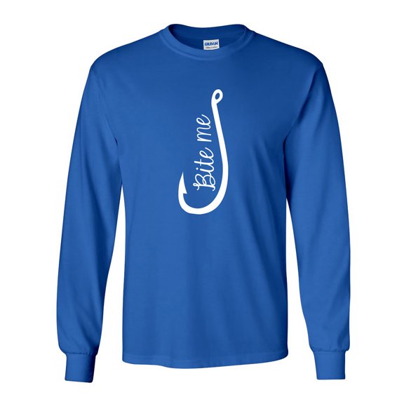 Bite Me Fish Hook Adult Long Sleeve T-shirt