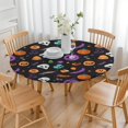 thumbnail image 3 of Halloween Skull Pumpkin Pattern Round Fitted Tablecloth with Elastic Edge,Dining Table Cover Waterproof,Outdoor Round Tablecloth for Camping,Dining,Indoor and Outdoor, 3 of 7