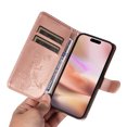thumbnail image 6 of for iPhone 16 Wallet Case, [with Card Holder] Embossed Pattern PU Leather Detachable Wrist Strap Slim Shockproof Protective Flip Stand Phone Case for iPhone 16 Women Girls, Rosegold, 6 of 7