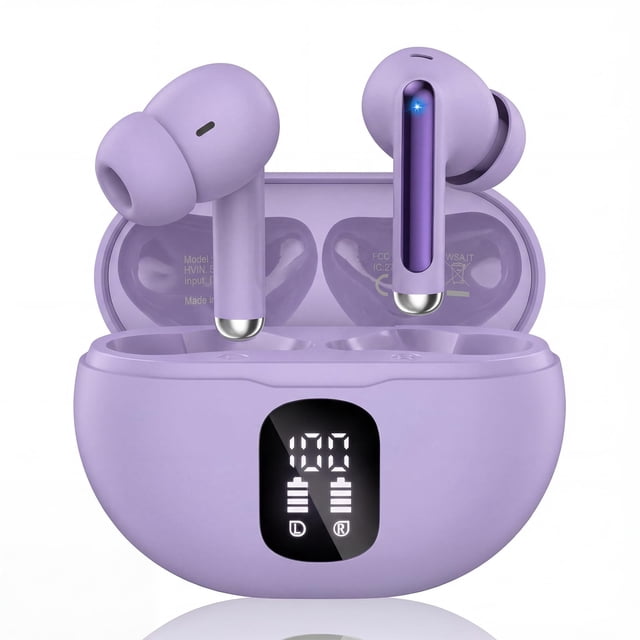 Auriculares inalámbricos XIAOWTEK S66 Bluetooth 5.4 50H Playback Púrpura