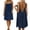 X399 Navy, variant on Bysome Women Dress Solid Color Sleeveless Crew Neck Open Back Dresses Summer Cozy Soft Women Dresses Size L Blue