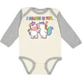 thumbnail image 3 of Inktastic I Believe in You Cute Rainbow Unicorns Boys or Girls Long Sleeve Baby Bodysuit, 3 of 5