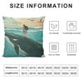 thumbnail image 5 of Summer Throw Pillow Cushion Case , Lady on Vacation Beach Coastal Fun Woman Nautical Whale Mermaid Island Seagulls, Modern Accent Double-Sided Digital Printing,Seafoam Blush, 5 of 5